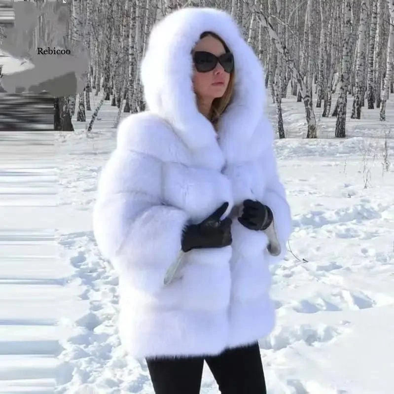 2 XL / color17 Hot selling winter plus size women's clothing faux fur fox coat jacket faux fur coat