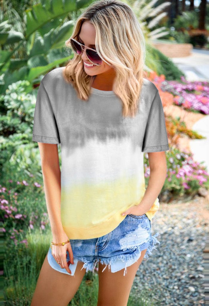 2 XL / Gray Long sleeved hooded sweater womens gradient color T shirt hoodies
