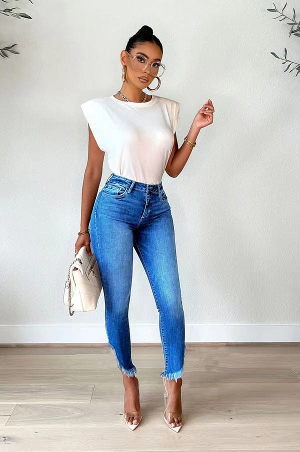 2 XL / Light Blue J&H 2023 new arrivals high waist slim fit denim pants sexy ankle jeans for women fashion pantalon jean femme