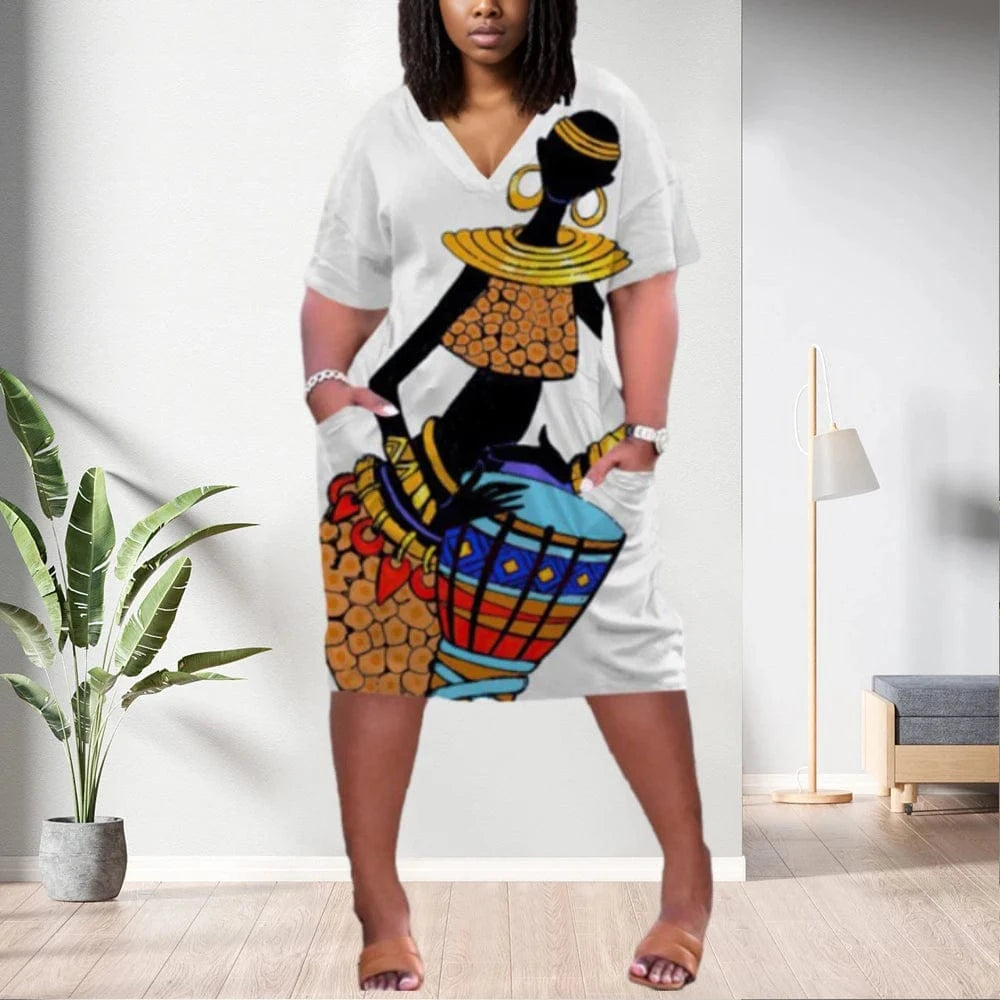 2 XL / pic 37 D1202ME08 Direct Sales Plus Size V-neck Short Sleeve Floral Print Midi Women Dress Sehe Fashion