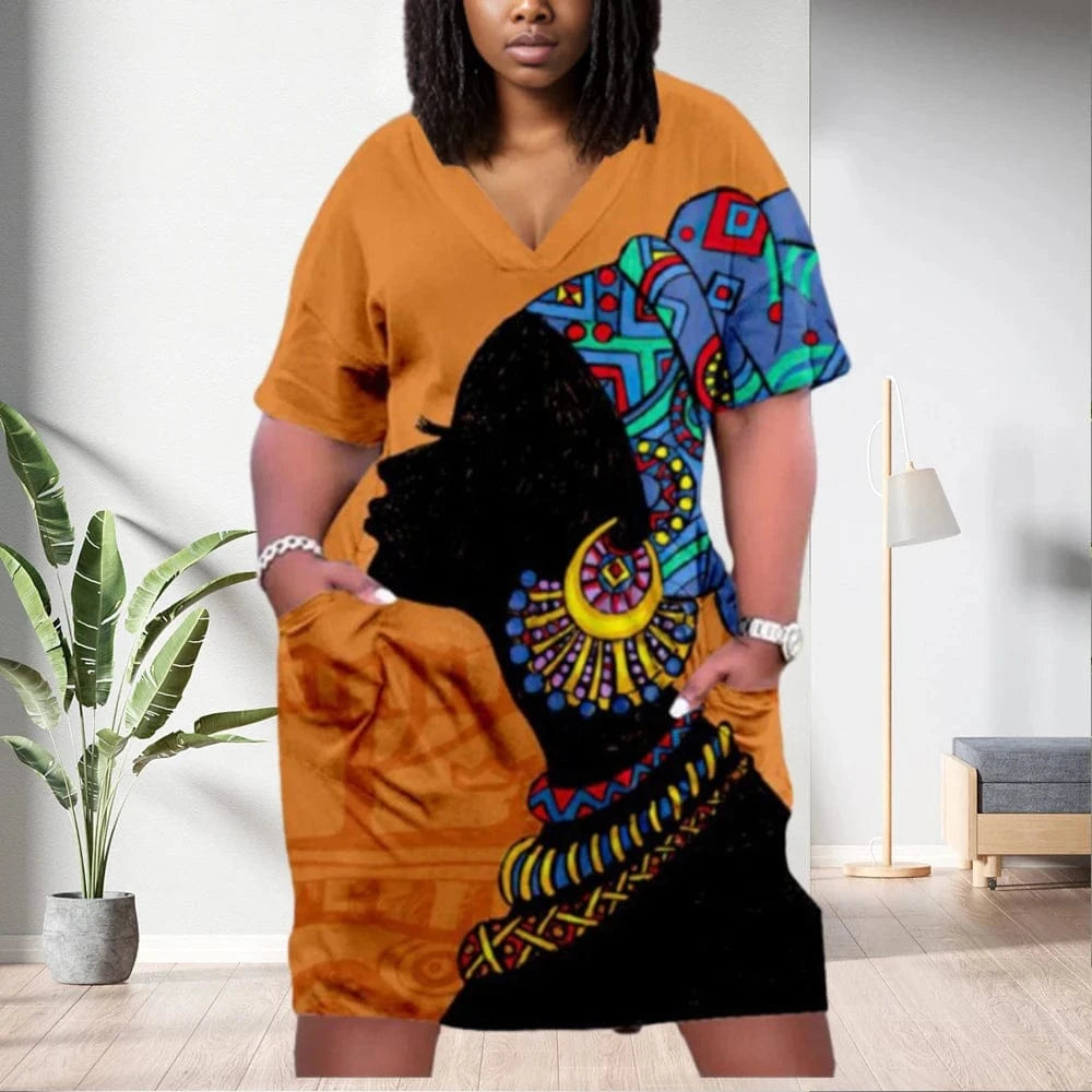 2 XL / pic 38 D1202ME08 Direct Sales Plus Size V-neck Short Sleeve Floral Print Midi Women Dress Sehe Fashion