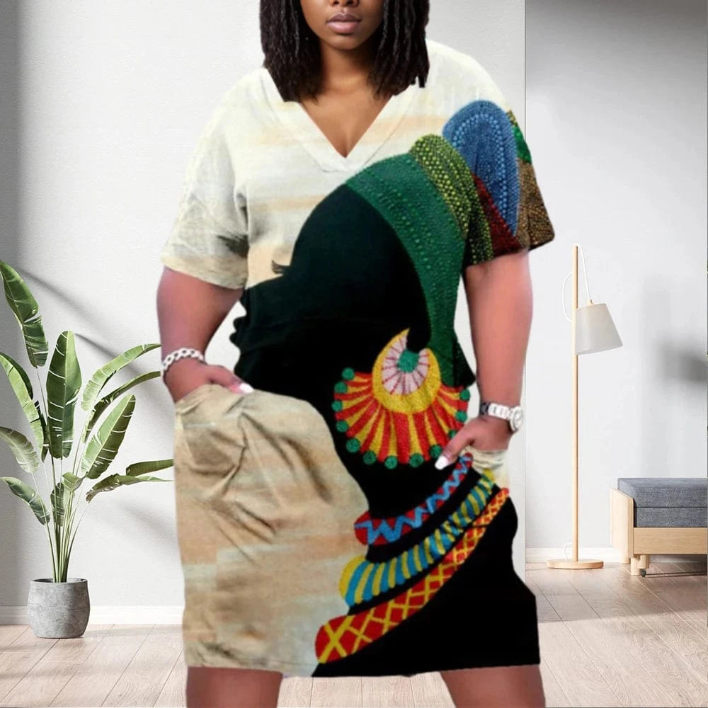 2 XL / pic 39 D1202ME08 Direct Sales Plus Size V-neck Short Sleeve Floral Print Midi Women Dress Sehe Fashion