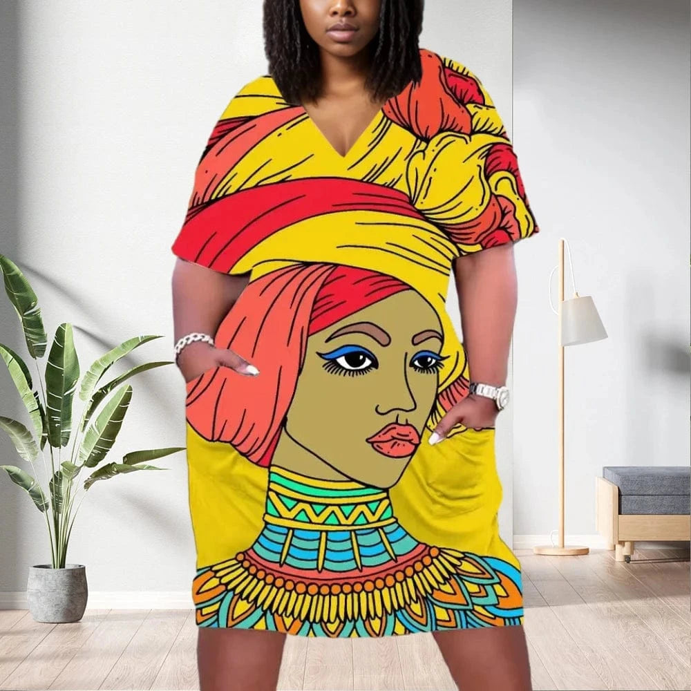 2 XL / pic 43 D1202ME08 Direct Sales Plus Size V-neck Short Sleeve Floral Print Midi Women Dress Sehe Fashion