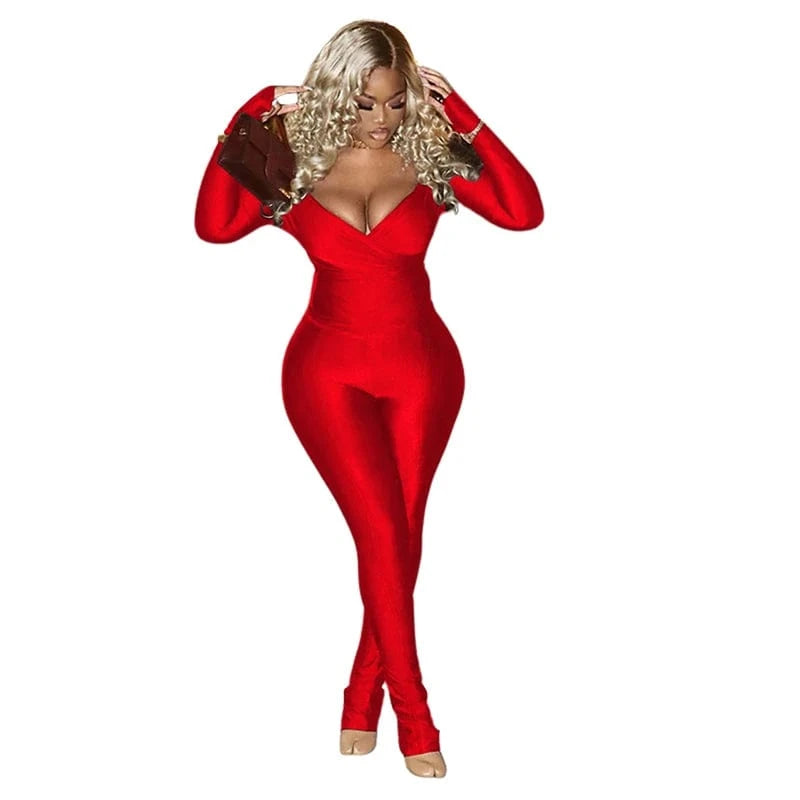 2 XL / Red african casual outfit women v neck long sleeve shirt top and split pants two 2 piece track suit set women clothing for women