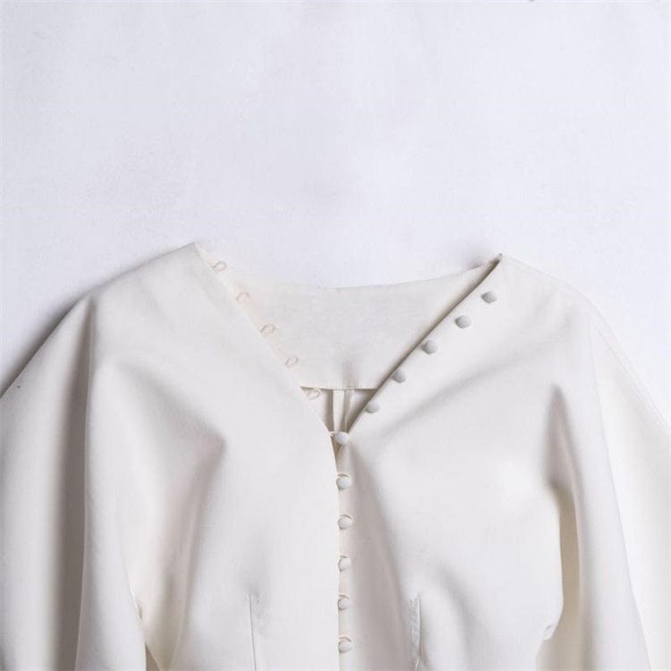 2 XL / White Factory direct sale Elegant Blouse Fashion White Shirts Oversized lotus sleeve long sleeve office lady shirts wholesale cheap