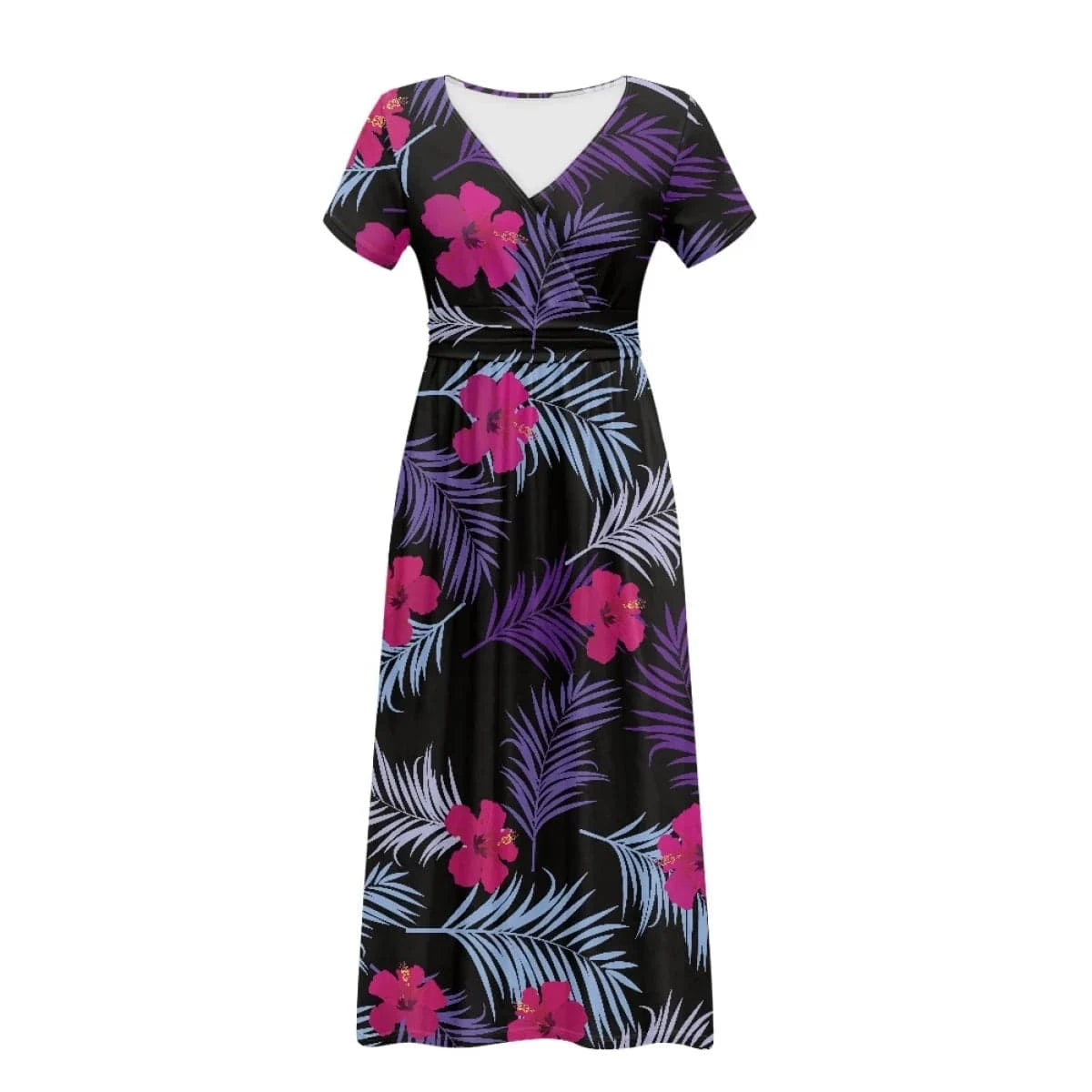 2 XL / YSFE2607AZ31-1 Hot sale custom made geometric design short sleeves long dresses african wax print clothes women's dresses for special occasions