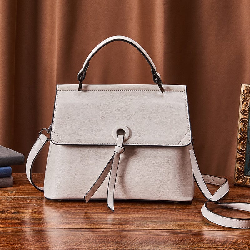 20*12*27cm / White Trendy genuine leather shoulder handbag fashion logo custom crossbody bag new style vintage real ladies bags leather handbags