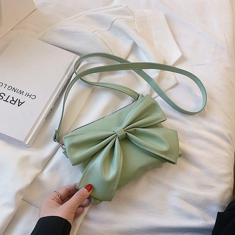 20*12*4cm / green new style female custom bownot personality one shoulder messenger mini bags women soild color handbags