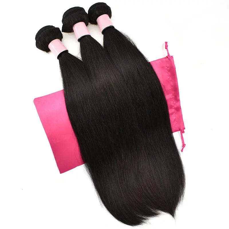 20" 22" 24" bundle & 20" closure / natural black color Raw Virgin hair Straight bundle with Closure