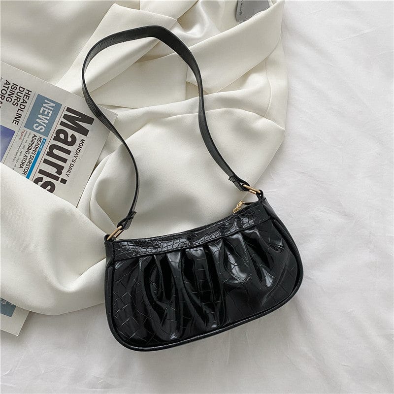 20.5*12*5.5cm / black Alligator Pattern Handbag Totes Women Leather Female Underarm Shoulder Bag
