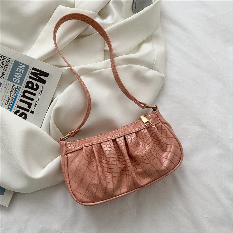 20.5*12*5.5cm / pink Alligator Pattern Handbag Totes Women Leather Female Underarm Shoulder Bag