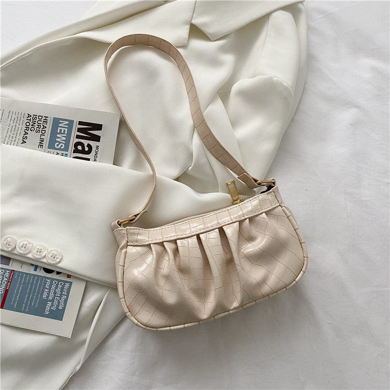 20.5*12*5.5cm / White Alligator Pattern Handbag Totes Women Leather Female Underarm Shoulder Bag