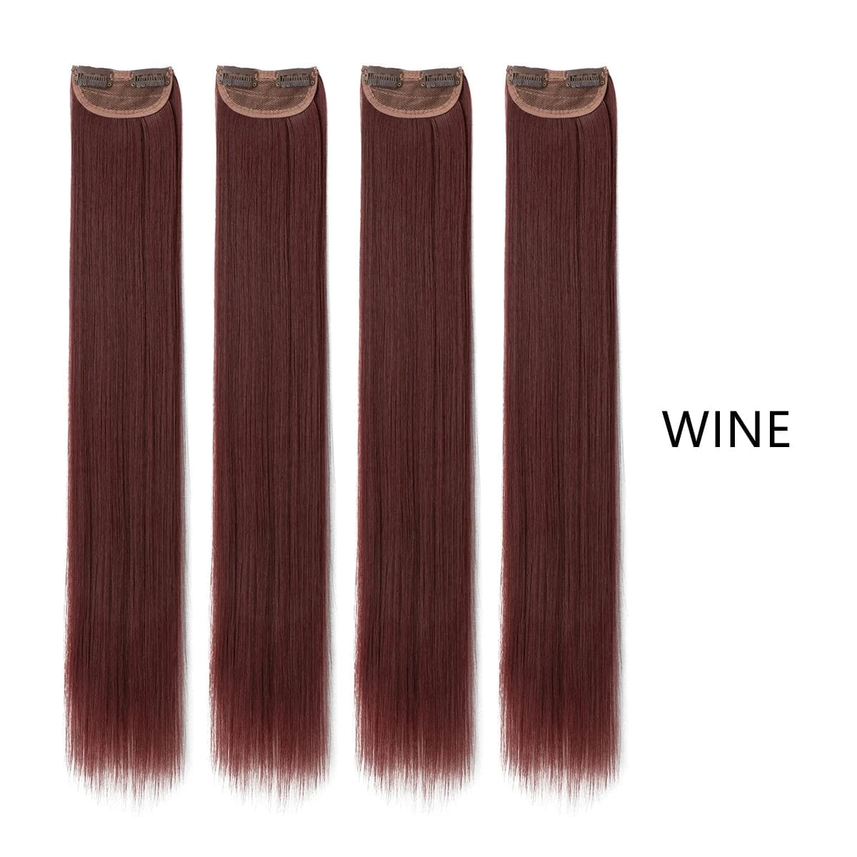 20 Inches / 118# Wholesale SARLA Cheap 20''24''28'' multiple colour Long Straight Synthetic Natural Clip in One Piece Hair Extension