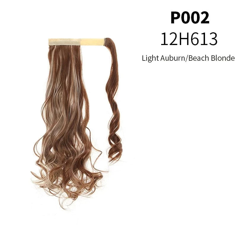 20 Inches / 12H613 SARLA Long Naturel Curly Hairpieces Invisible Clip In Wrap Around Instant  Ponytail Synthetic Hair Tails Ponytails Extensions