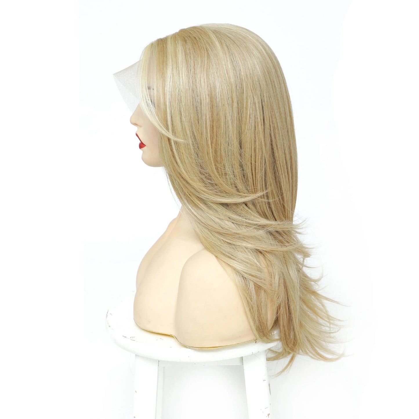 20 Inches / 13x2.5 Lenaqueen Blonde Futura Synthetic Lace Front Wigs Futura Synthetic Hair Wig with Layers, Soft,No Tangle,With Elastic Band