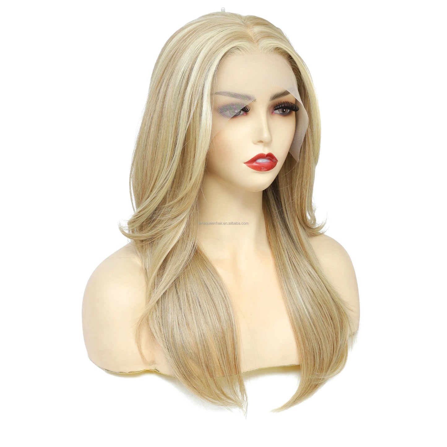 20 Inches / 13x2.5 Lenaqueen Blonde Futura Synthetic Lace Front Wigs Futura Synthetic Hair Wig with Layers, Soft,No Tangle,With Elastic Band