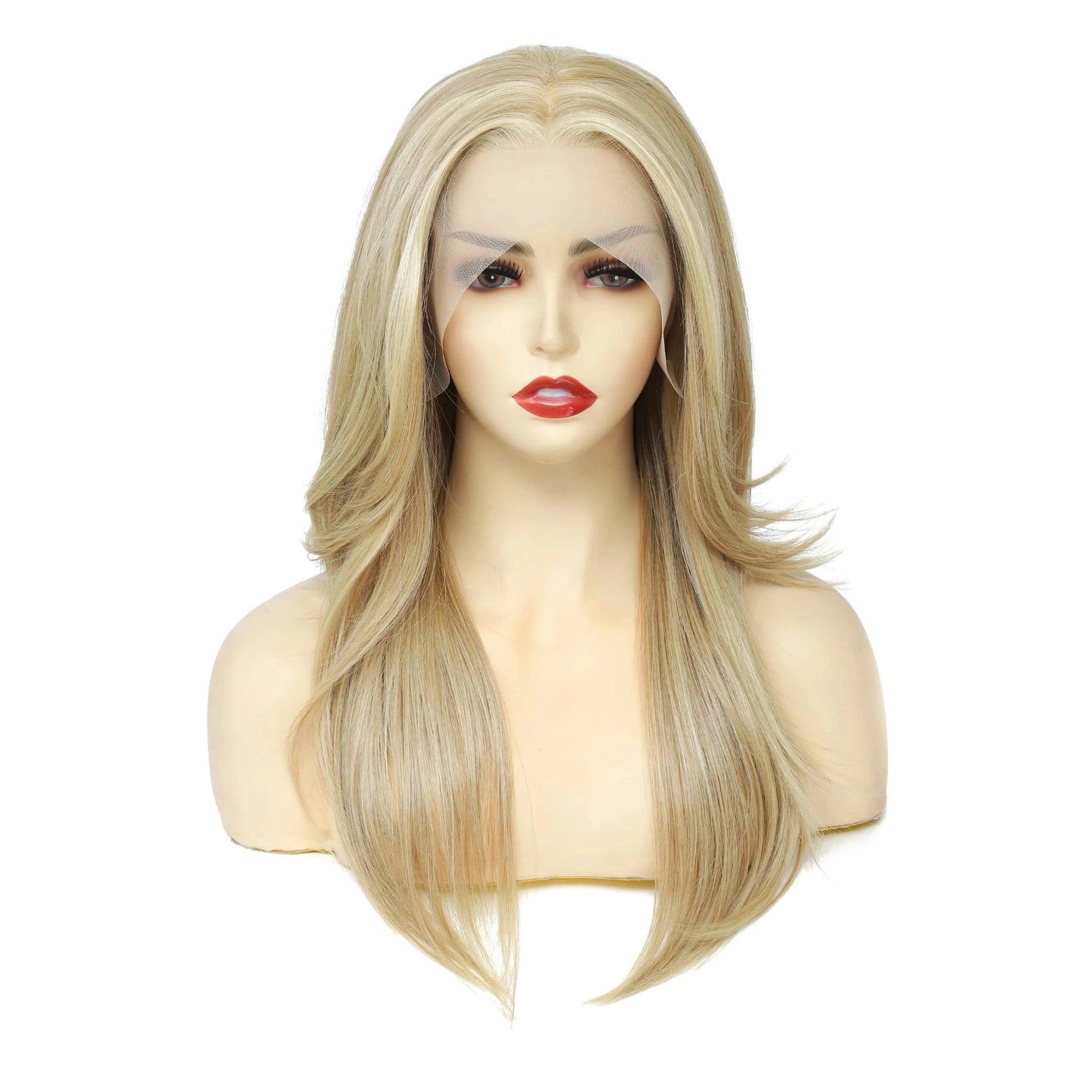 20 Inches / 13x2.5 Lenaqueen Blonde Futura Synthetic Lace Front Wigs Futura Synthetic Hair Wig with Layers, Soft,No Tangle,With Elastic Band