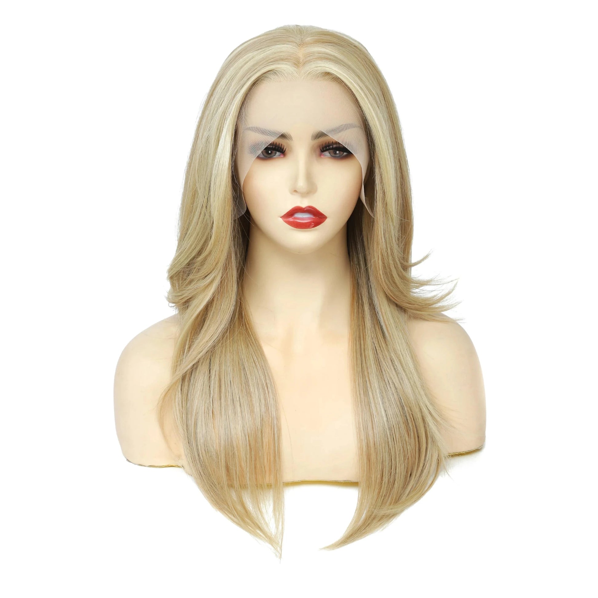20 Inches / 13x2.5 Lenaqueen Blonde Futura Synthetic Lace Front Wigs Futura Synthetic Hair Wig with Layers, Soft,No Tangle,With Elastic Band