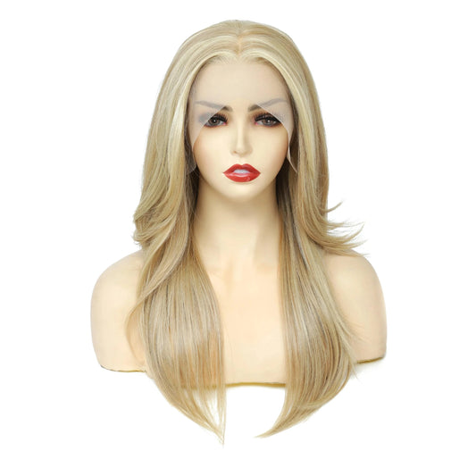 20 Inches / 13x2.5 Lenaqueen Blonde Futura Synthetic Lace Front Wigs Futura Synthetic Hair Wig with Layers, Soft,No Tangle,With Elastic Band