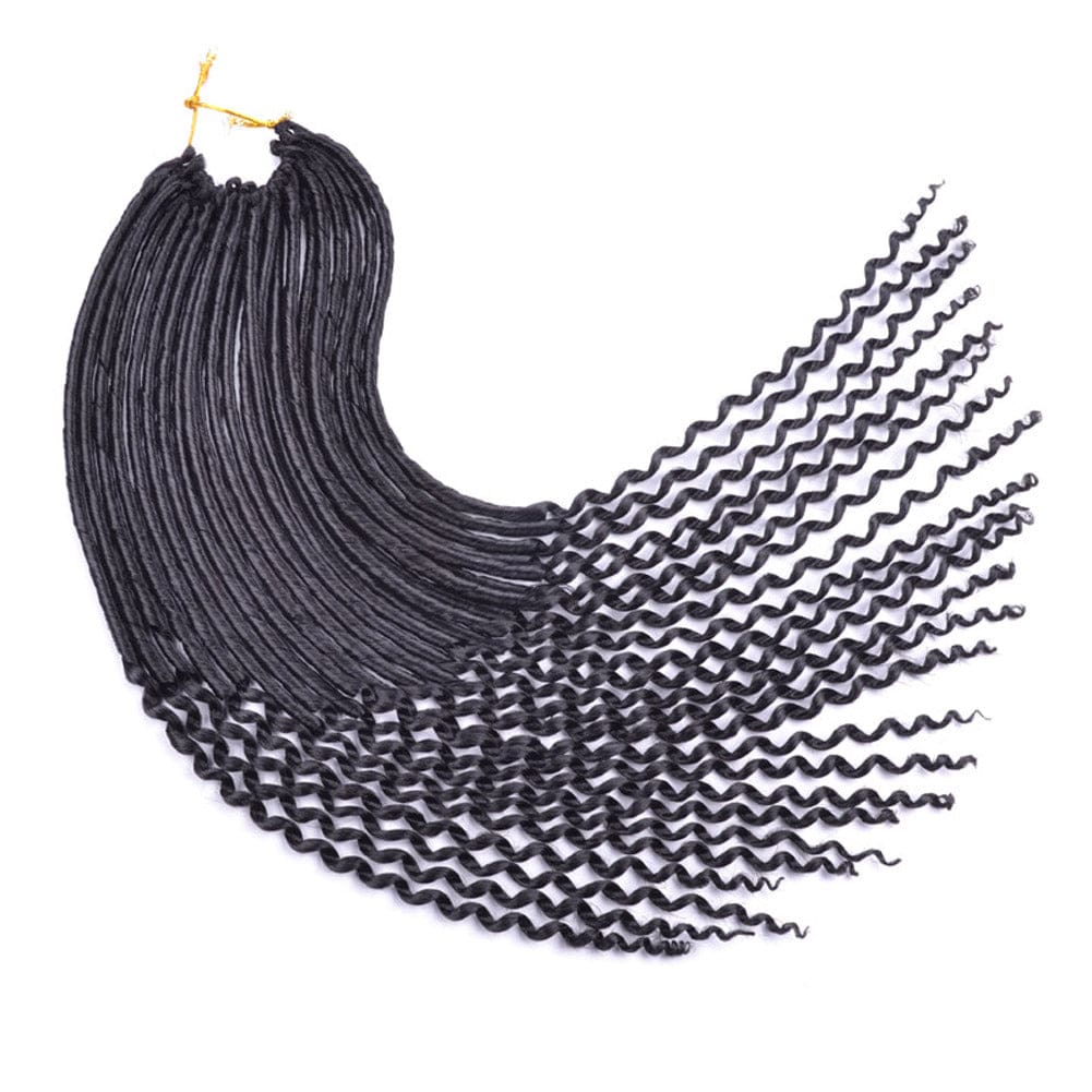 20 Inches / 1B# Hot sell wholesale 18inch crochet hair extensions Afro braids for woman straight goddess faux locs