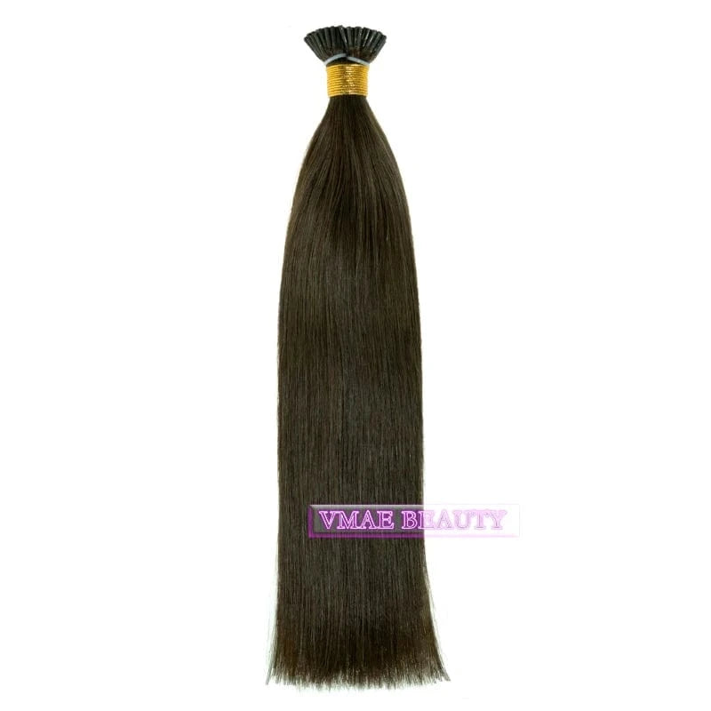 20 Inches / #2 VMAE 100g Cuticle Aligned #1 #1b #2 #4 Bone Straight Double Drawn Raw Virgin Keratin Stick I Tip Human Hair Extensions Wholesale