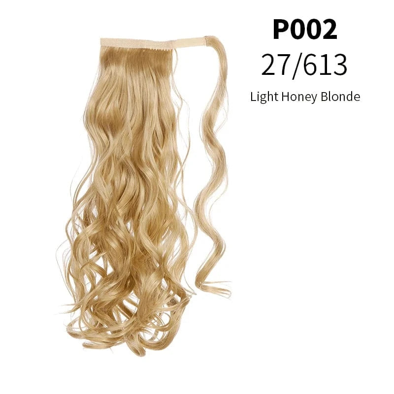 20 Inches / 27/613 SARLA Long Naturel Curly Hairpieces Invisible Clip In Wrap Around Instant  Ponytail Synthetic Hair Tails Ponytails Extensions