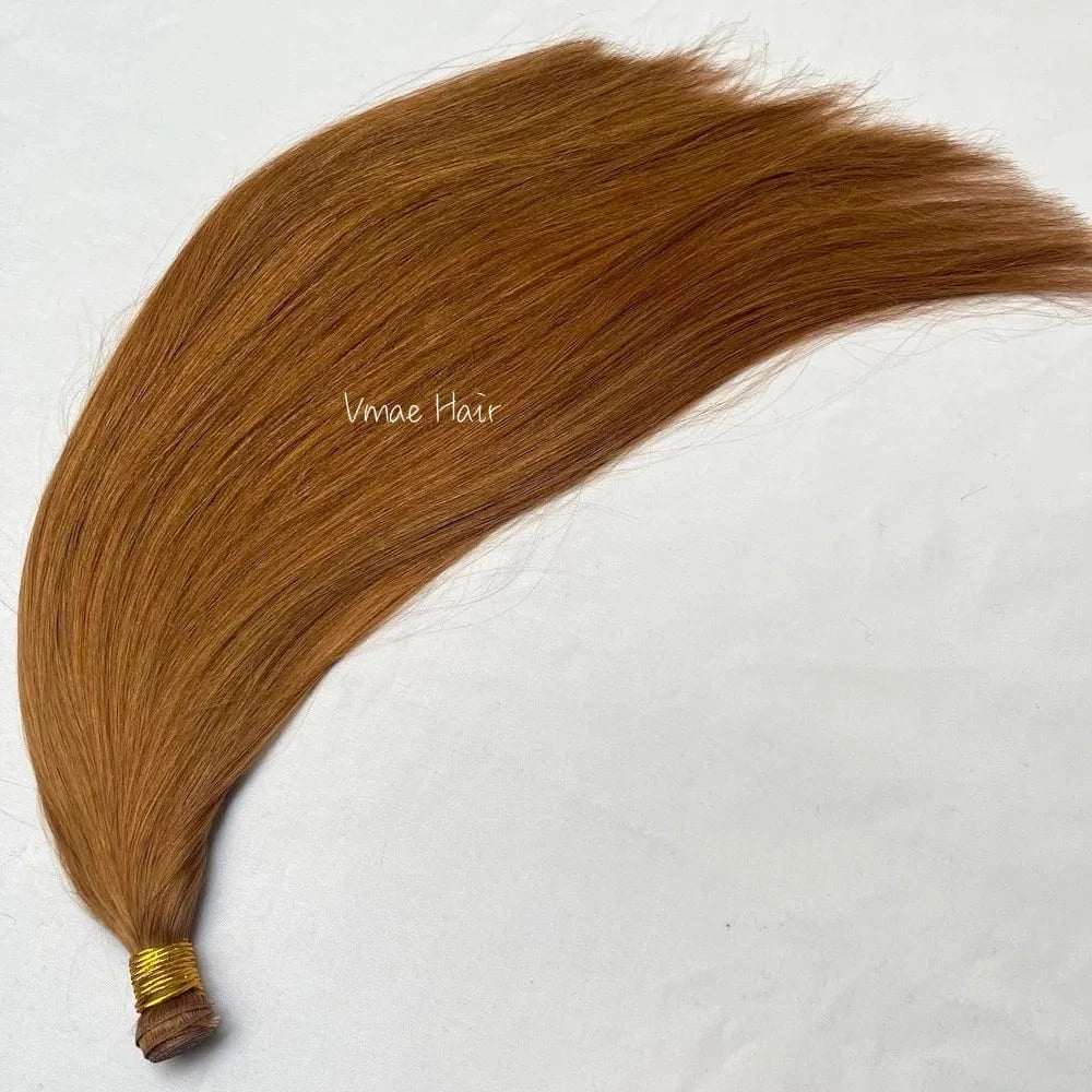 20 Inches / #30 VMAE Peruvian Virgin Unprocessed Raw Cuticle Aligned Double Drawn Straight Hand Tied Flat Genius Weft Hair Extensions Human Hair