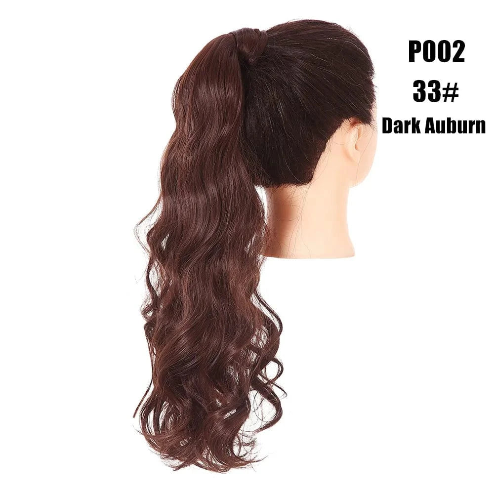20 Inches / 33# SARLA Long Naturel Curly Hairpieces Invisible Clip In Wrap Around Instant  Ponytail Synthetic Hair Tails Ponytails Extensions