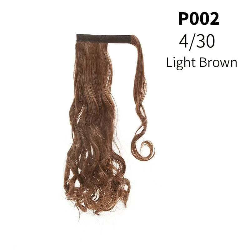20 Inches / 4/30 SARLA Long Naturel Curly Hairpieces Invisible Clip In Wrap Around Instant  Ponytail Synthetic Hair Tails Ponytails Extensions