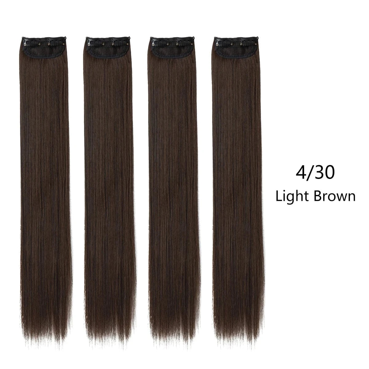 20 Inches / 4/30 Wholesale SARLA Cheap 20''24''28'' multiple colour Long Straight Synthetic Natural Clip in One Piece Hair Extension