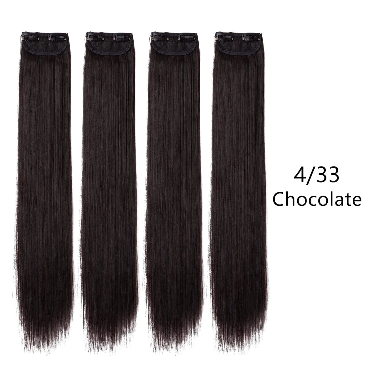 20 Inches / 4/33 Wholesale SARLA Cheap 20''24''28'' multiple colour Long Straight Synthetic Natural Clip in One Piece Hair Extension