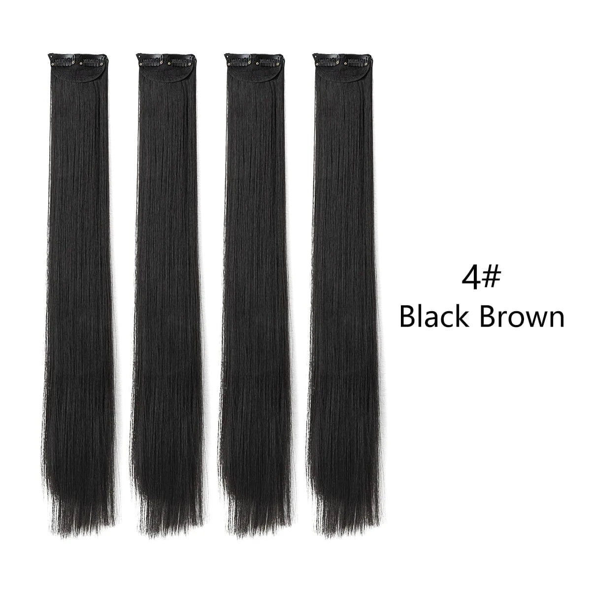 20 Inches / 4# Wholesale SARLA Cheap 20''24''28'' multiple colour Long Straight Synthetic Natural Clip in One Piece Hair Extension