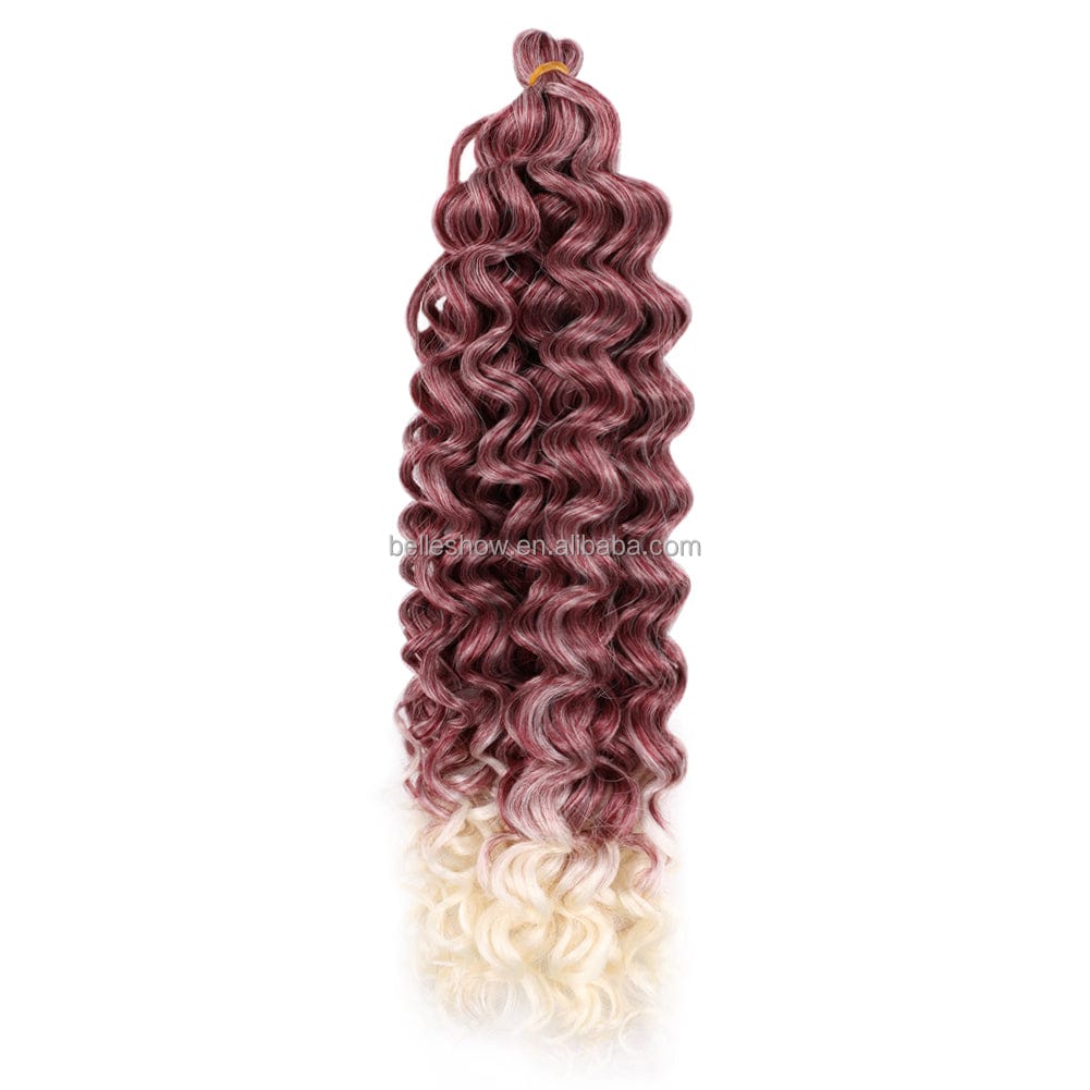 20 Inches / 530/613# Ocean Wave Braiding Hair Extensions Crochet Braids Synthetic Hair Hawaii Afro Curl Ombre Curly Blonde Water Hawaii Curl Hair