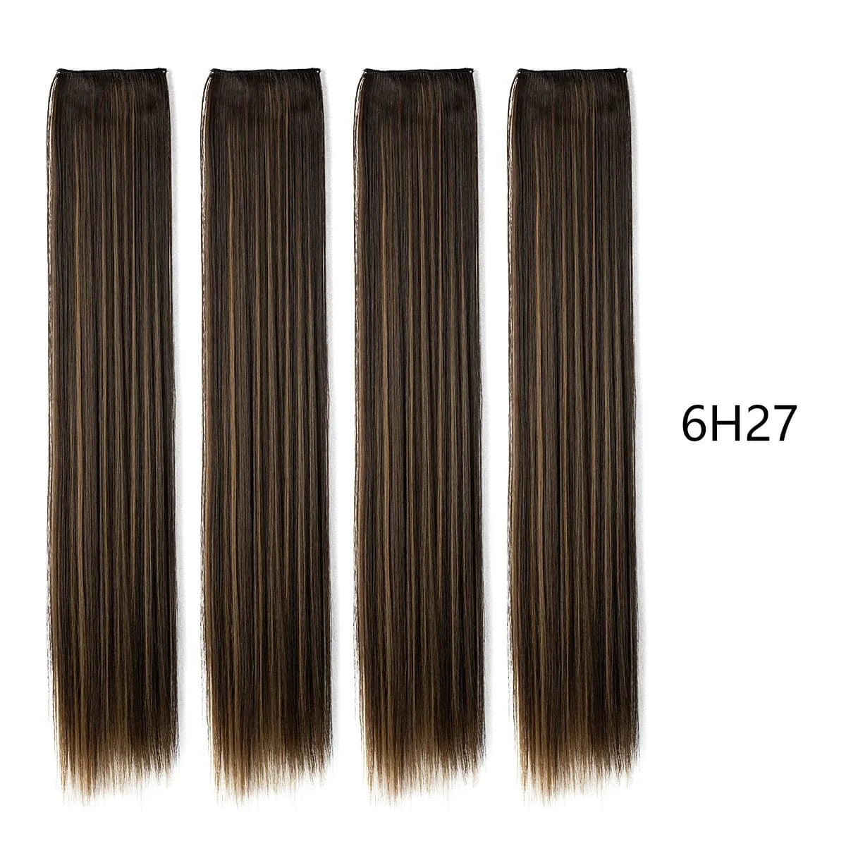 20 Inches / 6H27 Wholesale SARLA Cheap 20''24''28'' multiple colour Long Straight Synthetic Natural Clip in One Piece Hair Extension