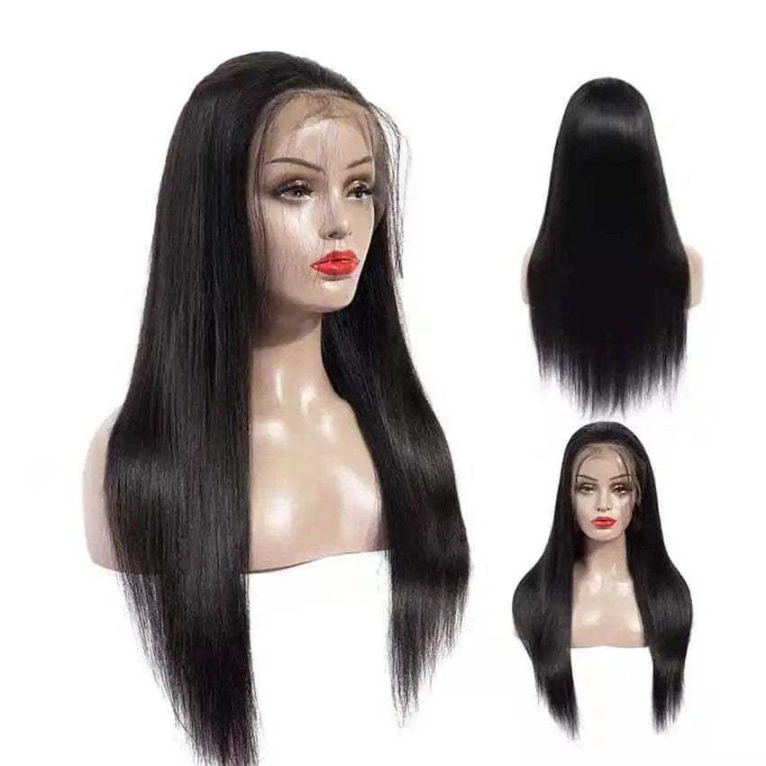 20 Inches / Black synthetic human hair lace front wigs for Black Women lace 13X4  lace density 130% 150% 180% straight hair
