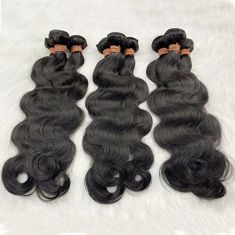 20 Inches / body wave AngelBella Human Hair Blend Bundles With Closure High Quality Brazilian Hair Bundles Women Wig Hats Hair Extensions