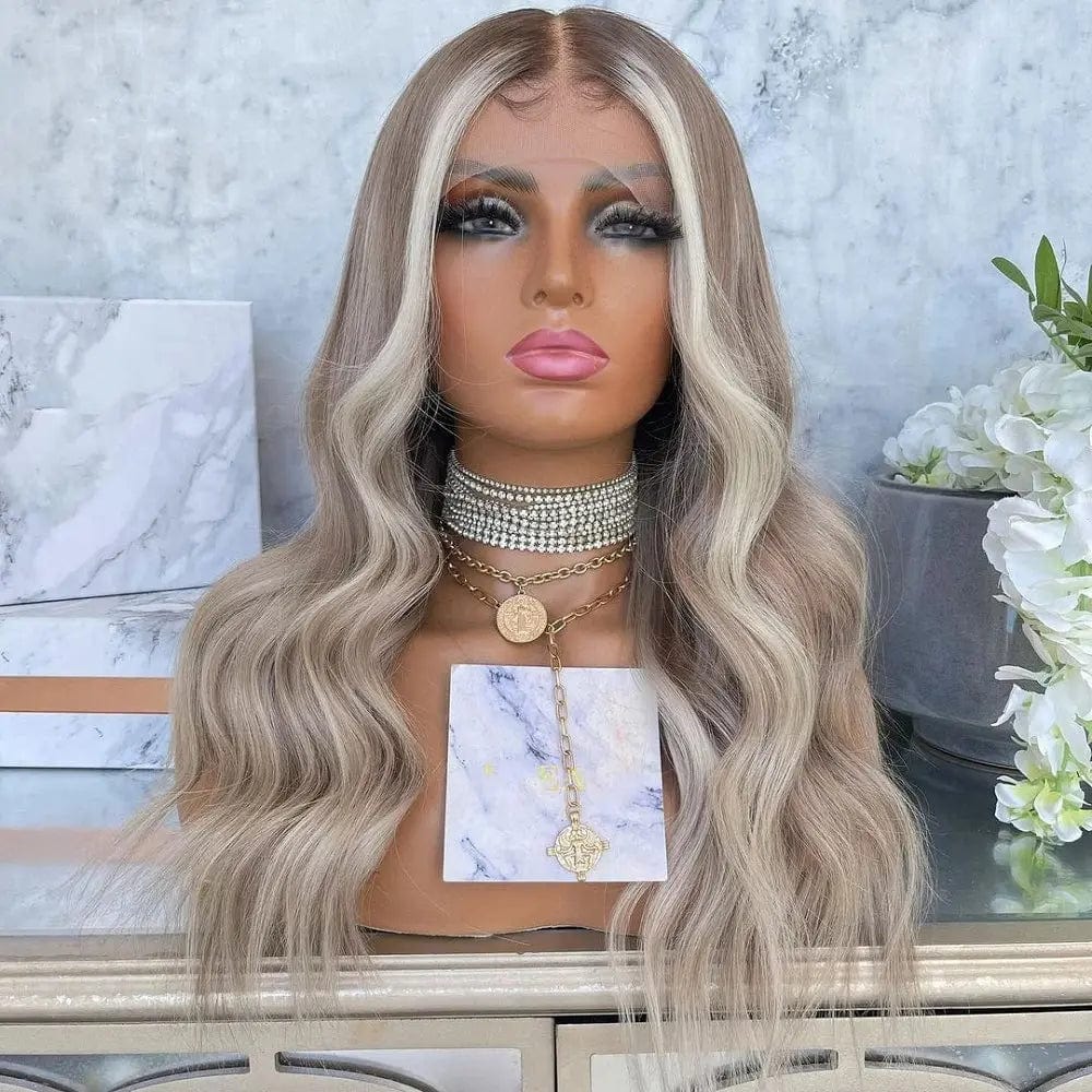 20 Inches / Color 1 Professional Hair Vendors Highlight Blonde Human Virgin Hair 13*4 Transparent HD Lace Front Wigs