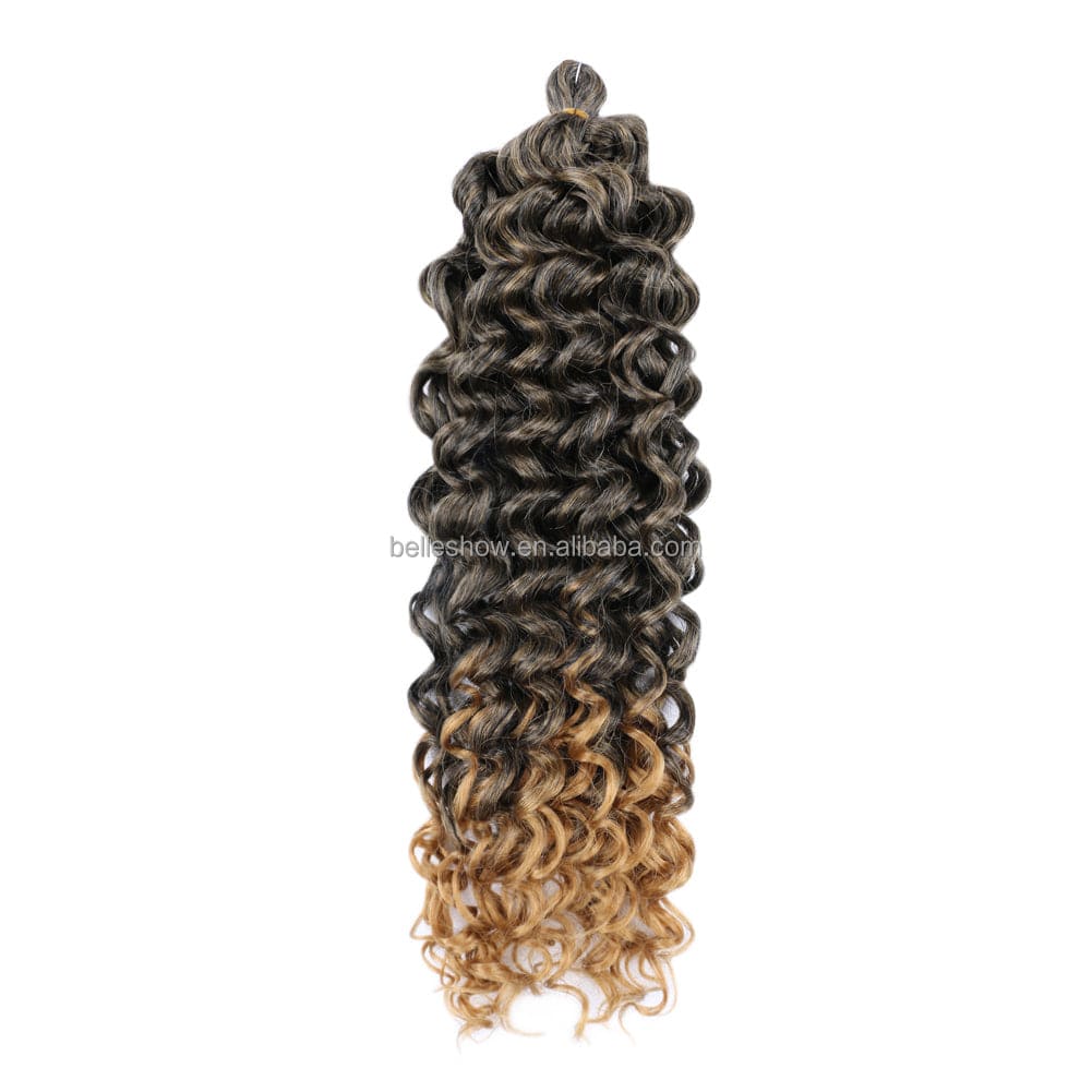 20 Inches / T27# Ocean Wave Braiding Hair Extensions Crochet Braids Synthetic Hair Hawaii Afro Curl Ombre Curly Blonde Water Hawaii Curl Hair