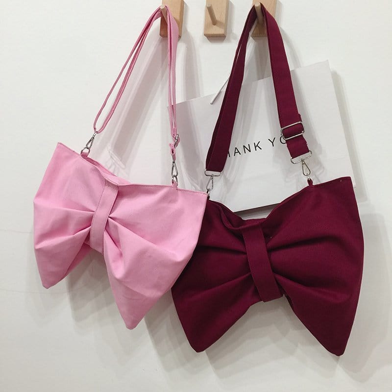 2022 Arrivals Hand Bag Bow Women Elegant Sling Bag Canvas Tote Beach Bag
