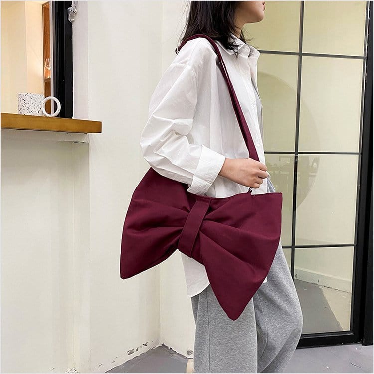 2022 Arrivals Hand Bag Bow Women Elegant Sling Bag Canvas Tote Beach Bag