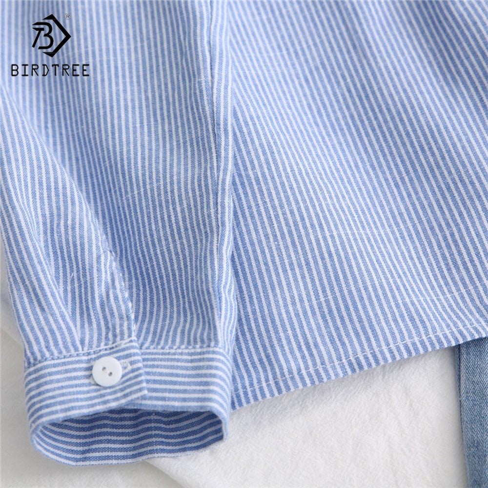 2022 Autumn New Women Vintage Stand Collar Cotton Shirt Ruffles Full Sleeve Loose Blouse Casual Office Wear Spring Basic T28612X