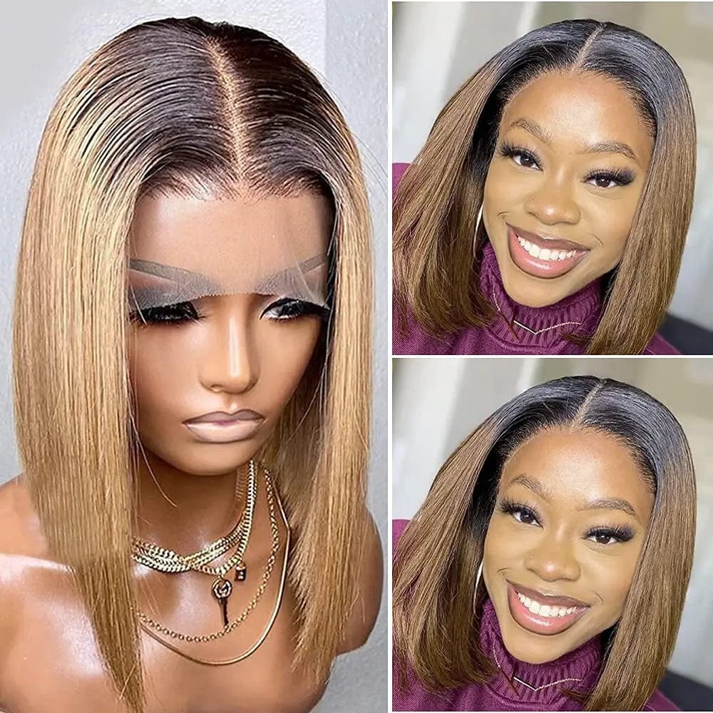 2022 blond Ombre red brown color Bone Straight Hair