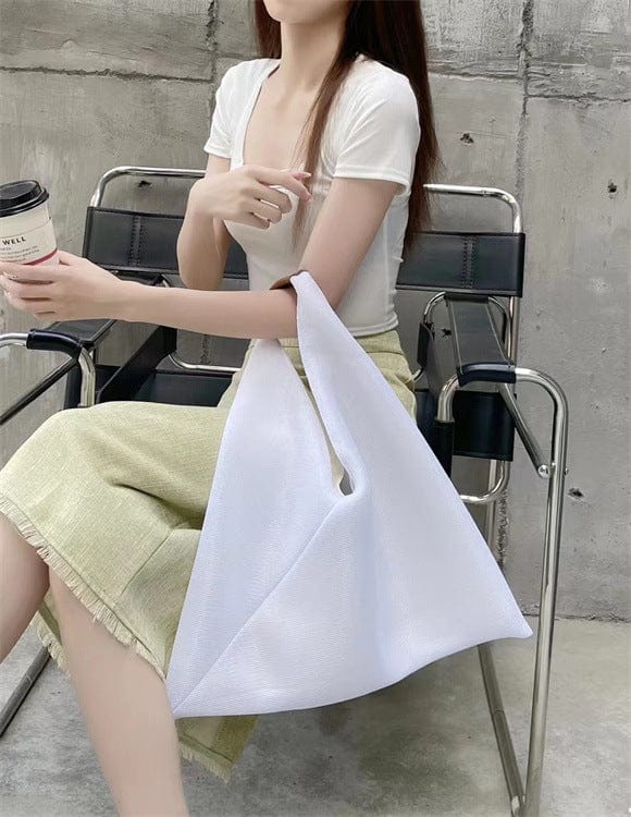 2022 Brand Women Tote Hobo Handbag Triangle Design Summer Mesh Net Beach Bag Lightweight Elegant Portable Shoulder Purse