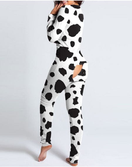 2022 custom logo solid color long sleeve adult for women pajamas jumpsuit pajamas with butt flap women's sleepwear