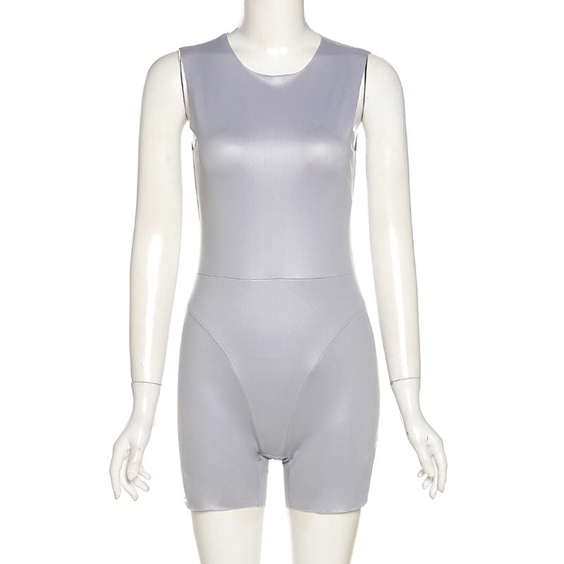 2022 Custom Logo Women Solid Sport Casual Wear Gym Workout Romper One Piece Ladies Jumpsuit