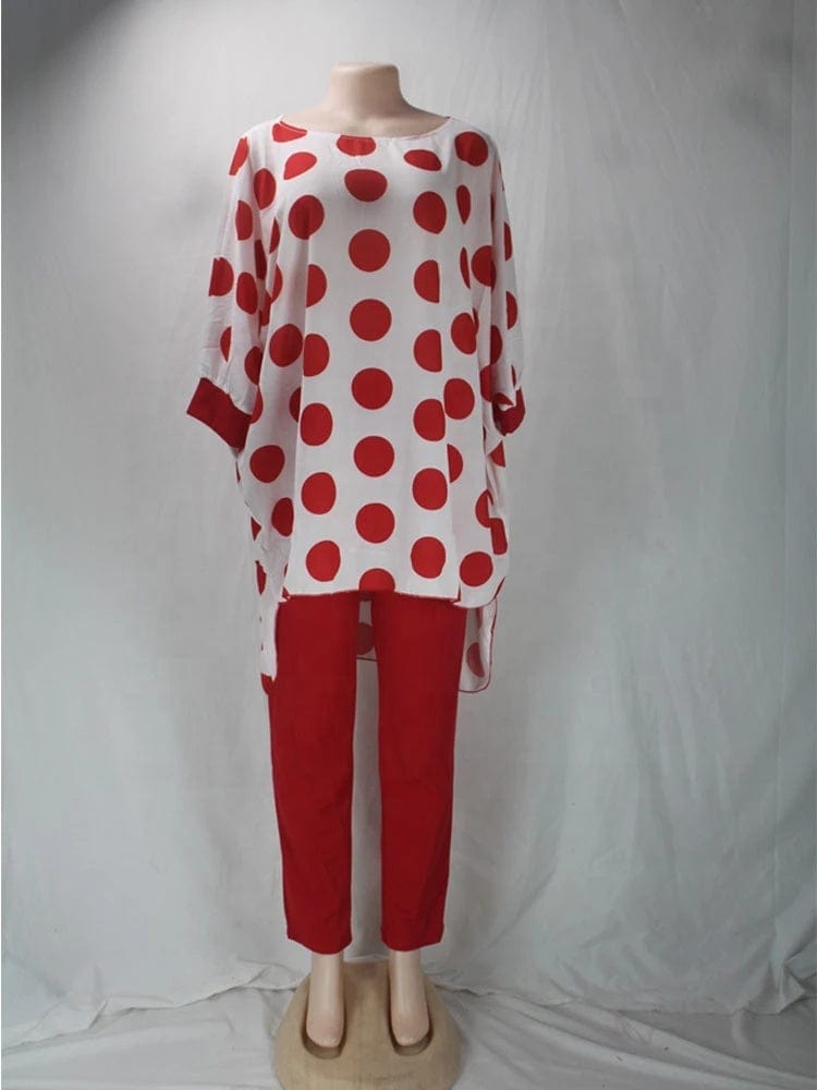 2022 Dashiki African New Fashion Suit (Dress And Trousers)Bat Sleeve Super Elastic For Lady