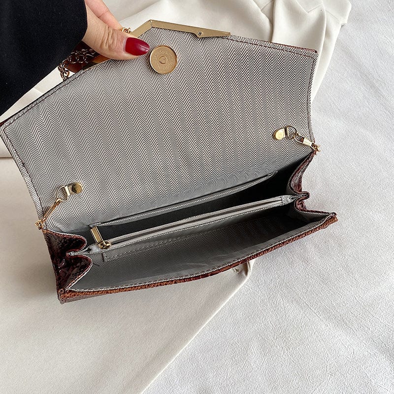 2022 Designer Crocodile Handbag Pu Leather Ladies Hand Bags Chains Shoulder Clutch Purse for Women Luxury