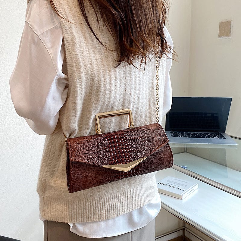 2022 Designer Crocodile Handbag Pu Leather Ladies Hand Bags Chains Shoulder Clutch Purse for Women Luxury