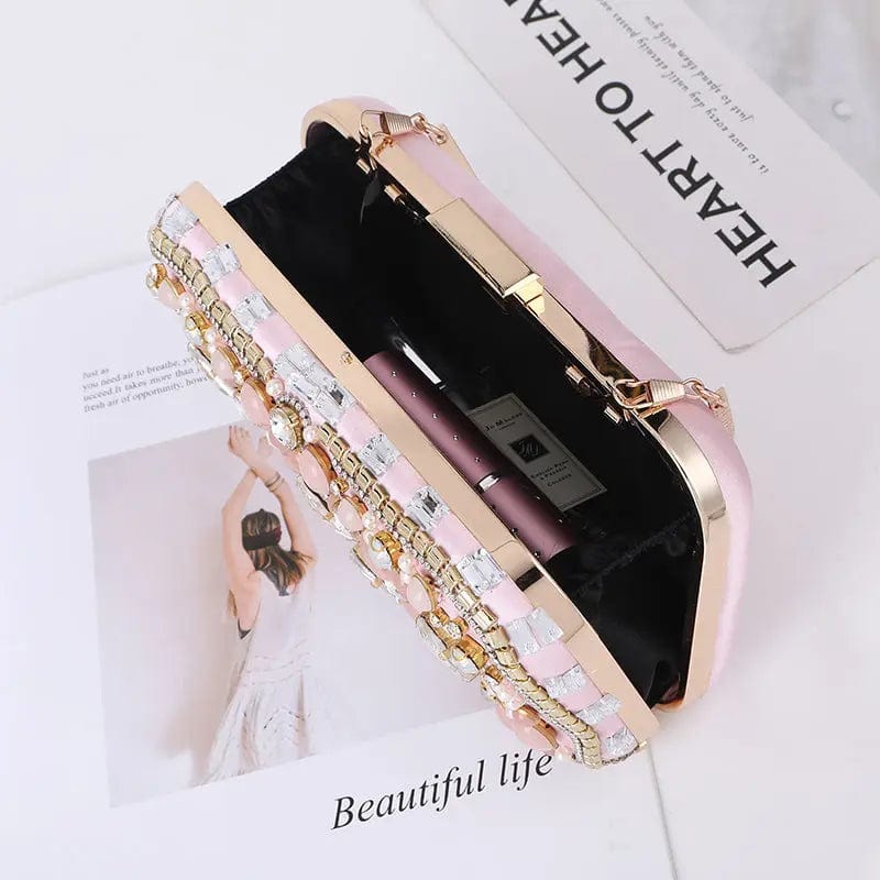 2022 Diamond Inset Color Dinner Bag European Fashion Hot Style Large Capacity Mobile Phone Wallet Light Luxury Evening Bag