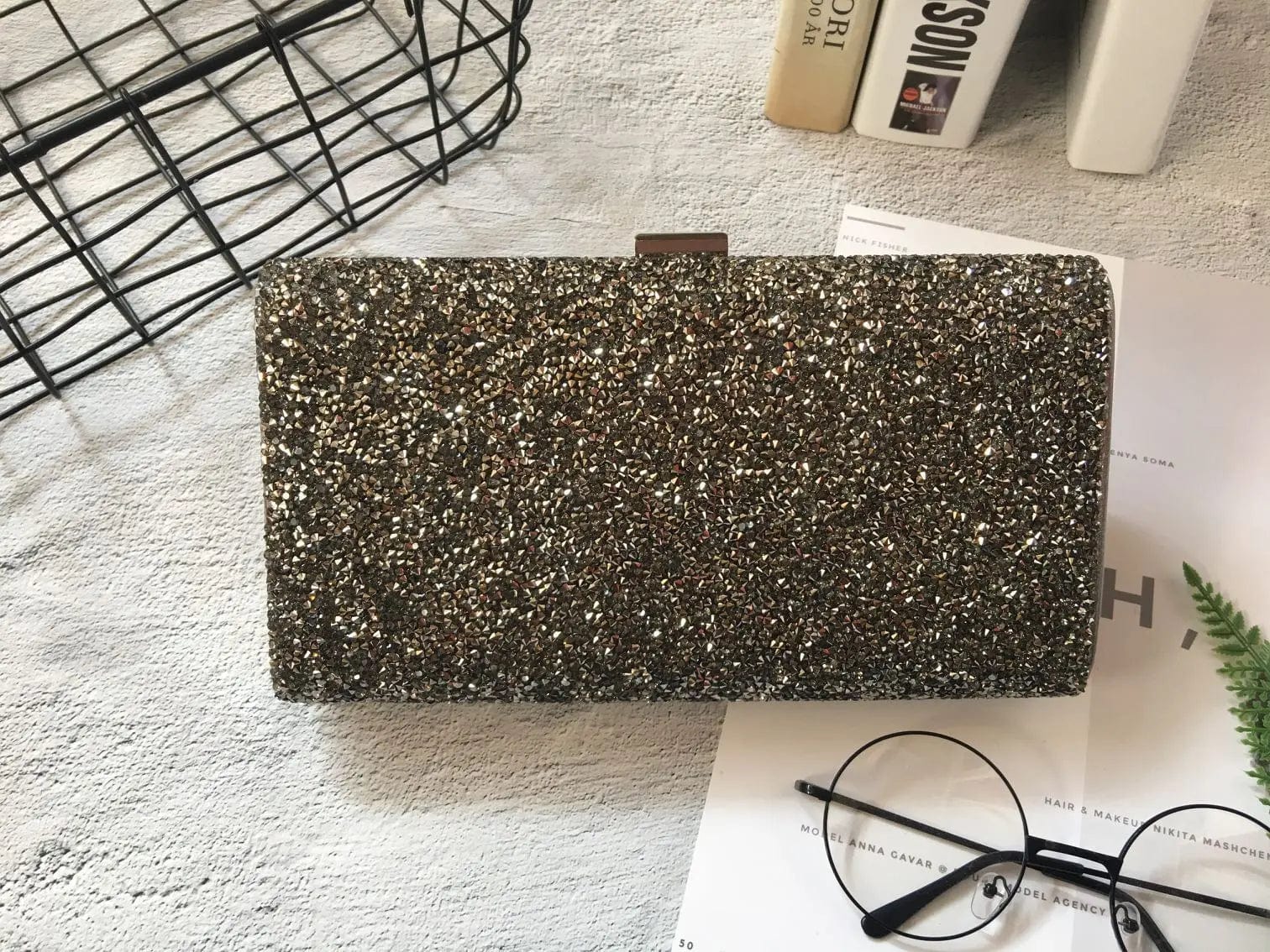 2022 European And American Fashion Full Diamond Crystal Evening Dress Ladies Banquet Dinner Clutch Bag Purse